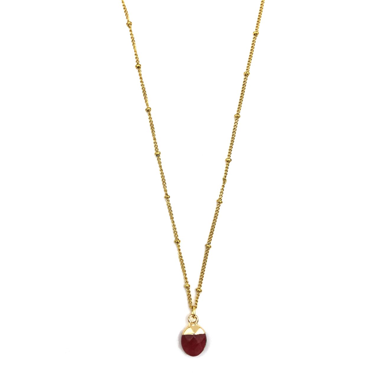 Fine jewelry: pink stone necklace gold - Boho-Beach